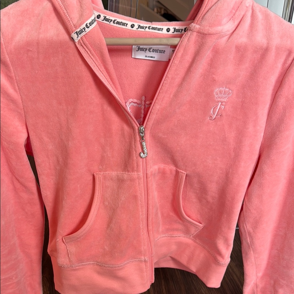 Juicy Couture Pink Velour Zip-Up Hoodie